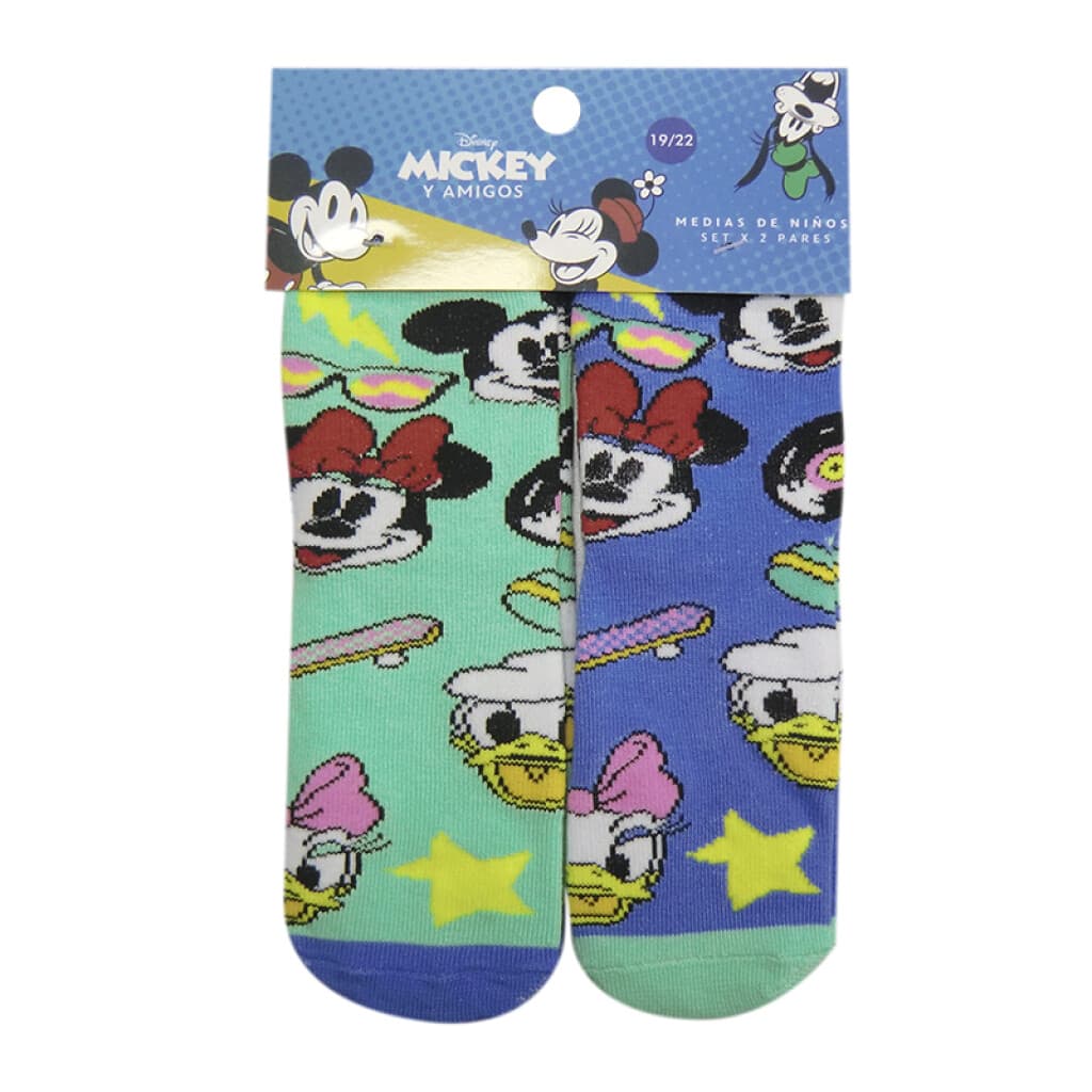 Pack x 2 Medias Infantiles Mickey y Sus Amigos Talle 19/30 - 27/30 - 1