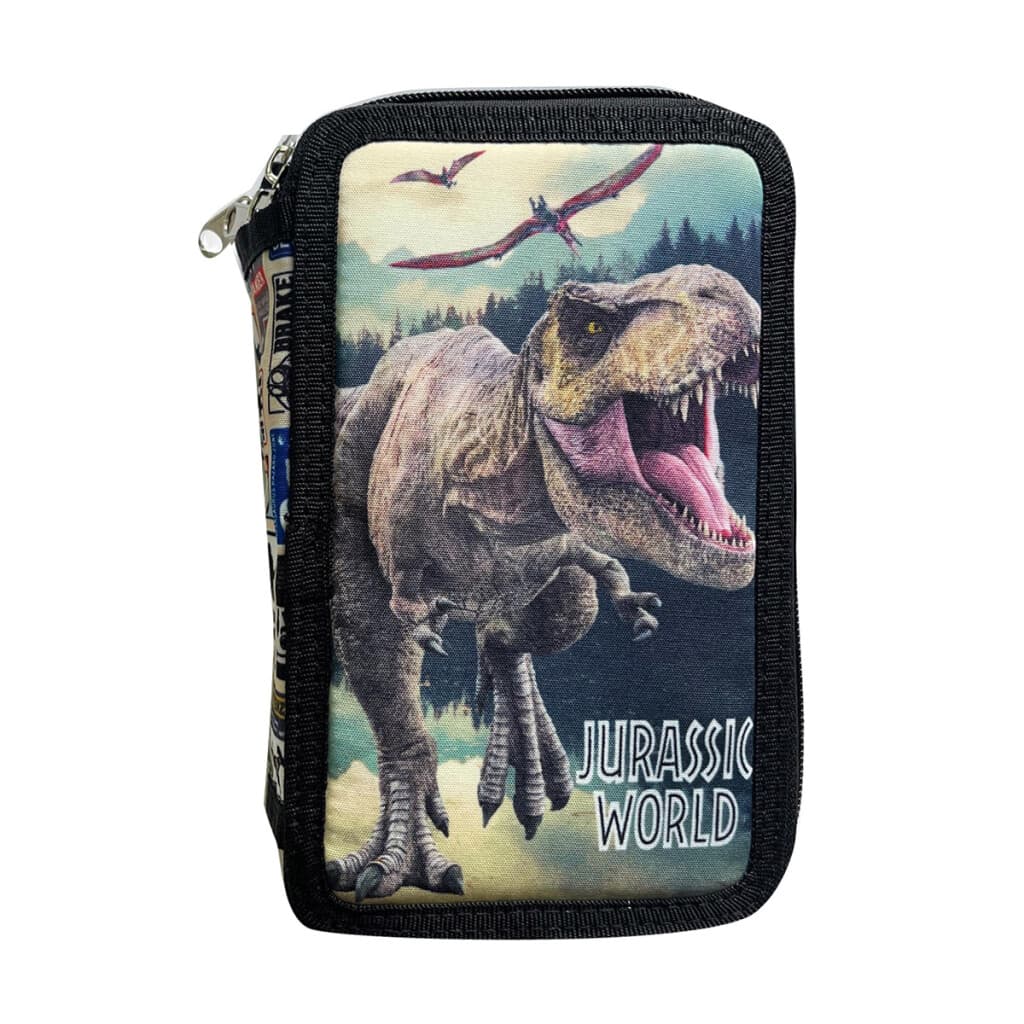 Cartuchera Infantil Jurassic Word 3 Pisos con Cierre 13 x 20 cm - 1