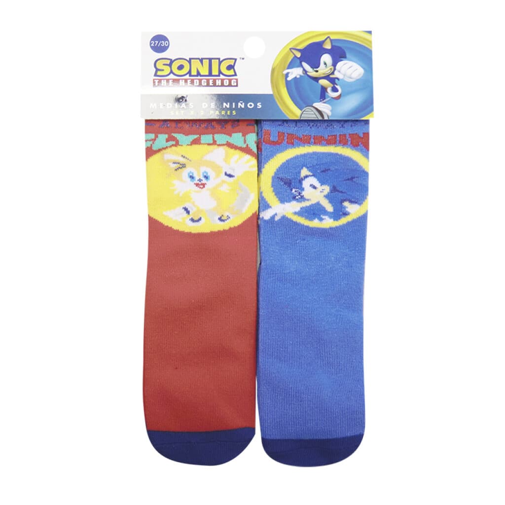 Pack x 2 Medias Infantiles Sonic Talle 19/30 - 23/26 - 1