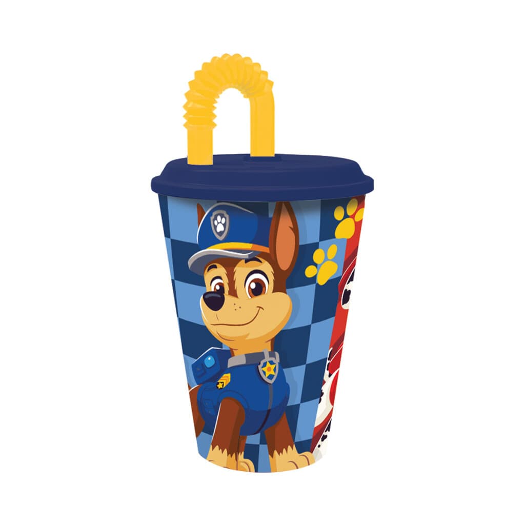 Vaso Plástico Easy Paw Patrol con Pajita Retráctil 430 ml - 1
