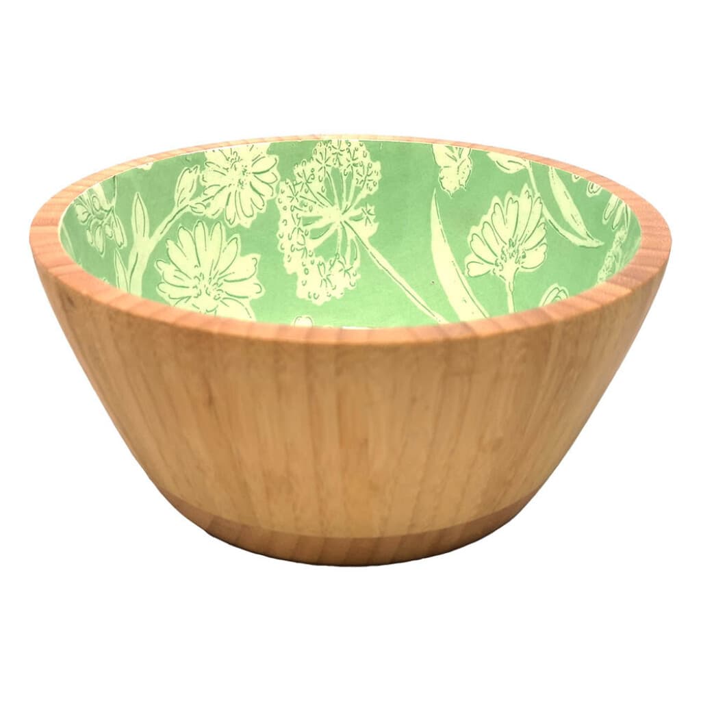 Bowl de Madera de 20,5 cm - Pajaros Verde - 1