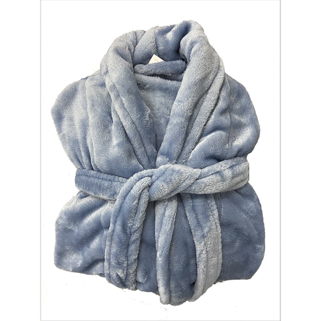 Bata de Cama Microfibra Home Class Talle P al XG - AZUL PIEDRA - M - 2