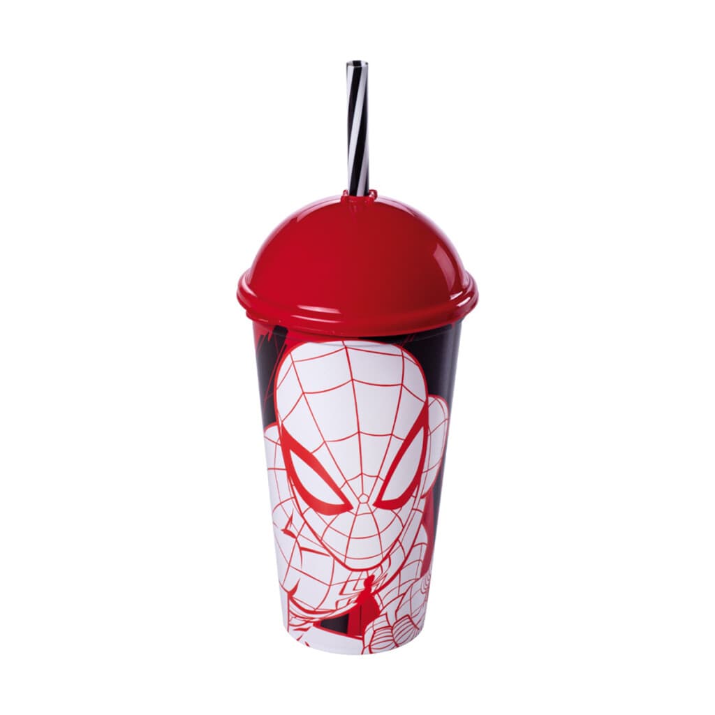 Vaso Plástico Milk Shake con Pajita 500 ml - Spiderman Surtidos - 5