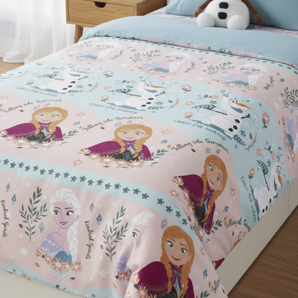 Colcha Infantil Frozen 1 Plaza 100% Microfibra - ROSA/CELESTE - 1