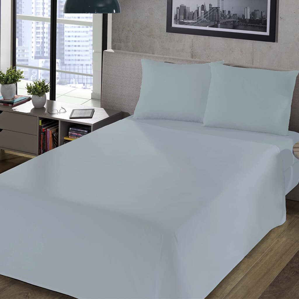 Juego Sábanas Queen Size Richmond House Lisas 100% Microfibra - CELESTE - 1