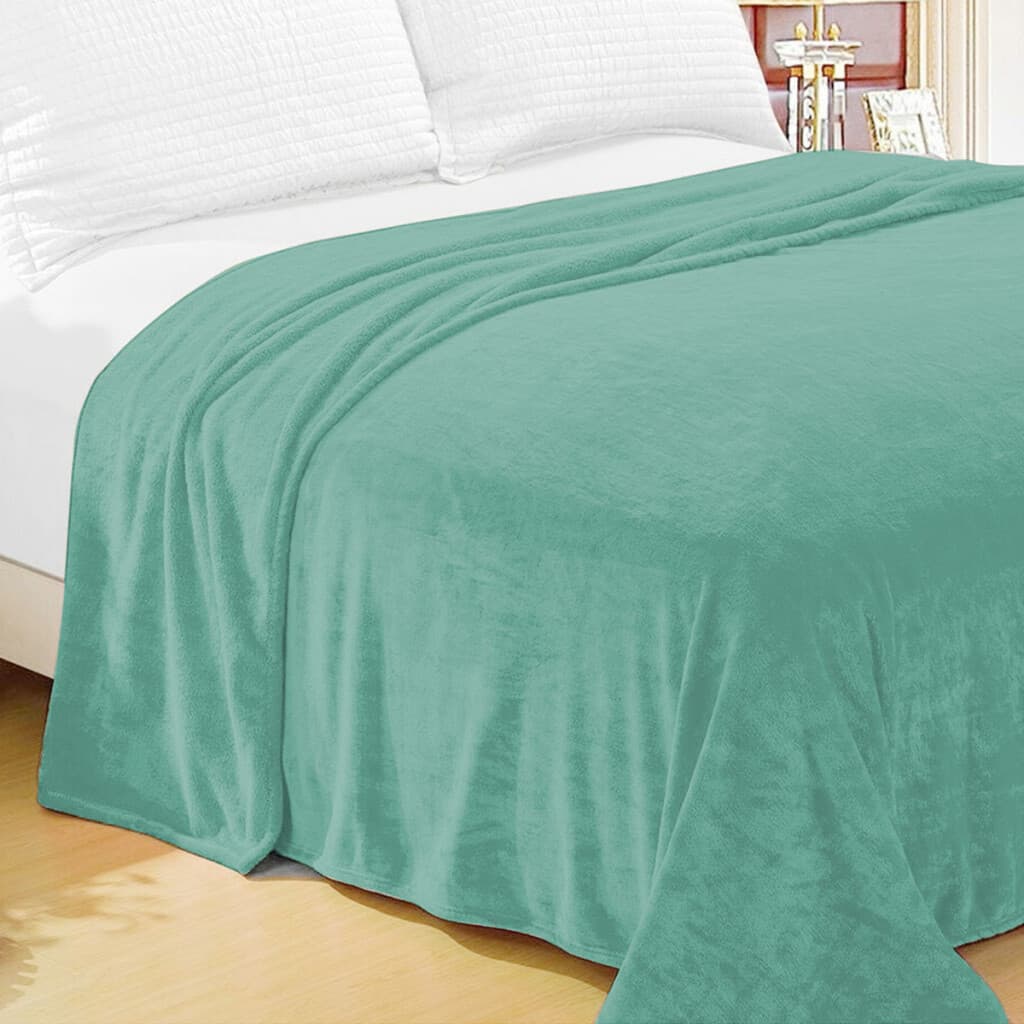 Frazada Flannel King Size Home Class 240 x 260 cm - VERDE - 1
