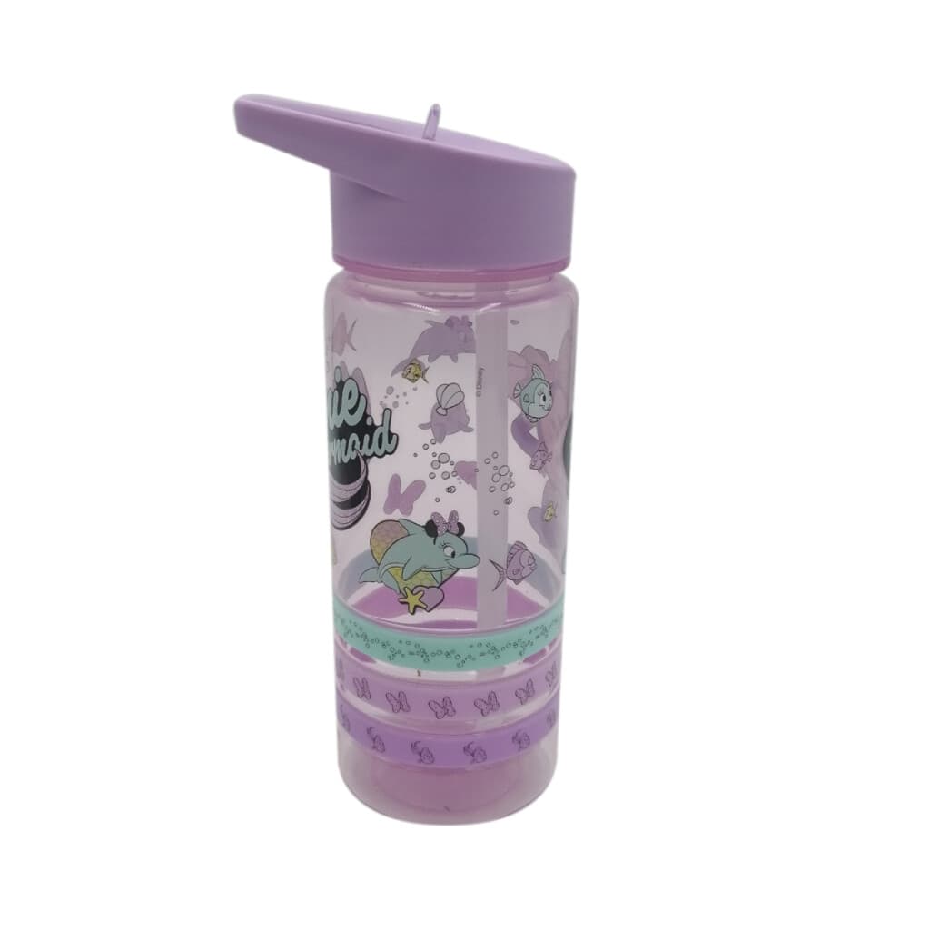 Botella Plástica con Pajita Minnie 500 ml + 3 Pulseras Goma - 2