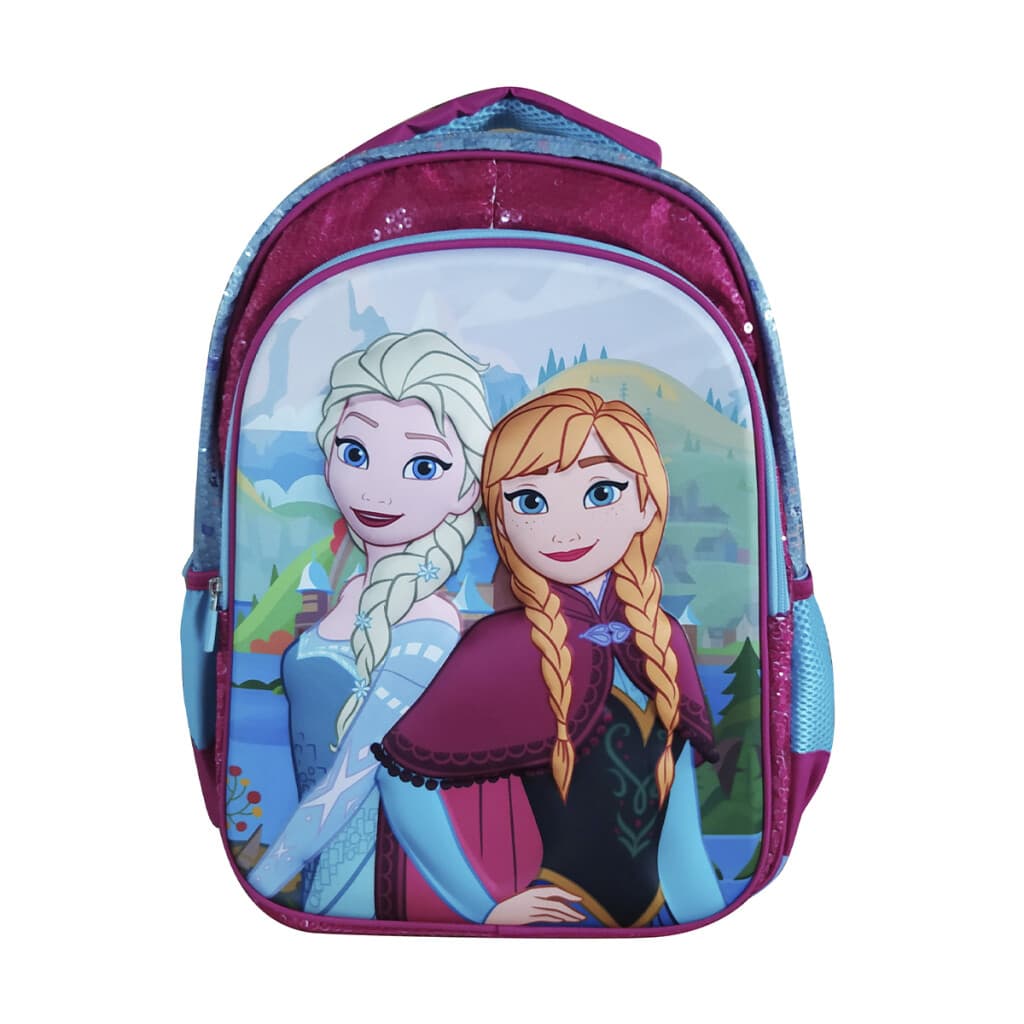 Mochila Infantil 3D Tafeta Grande 40 x 30 cm Frozen - VIOLETA - 1