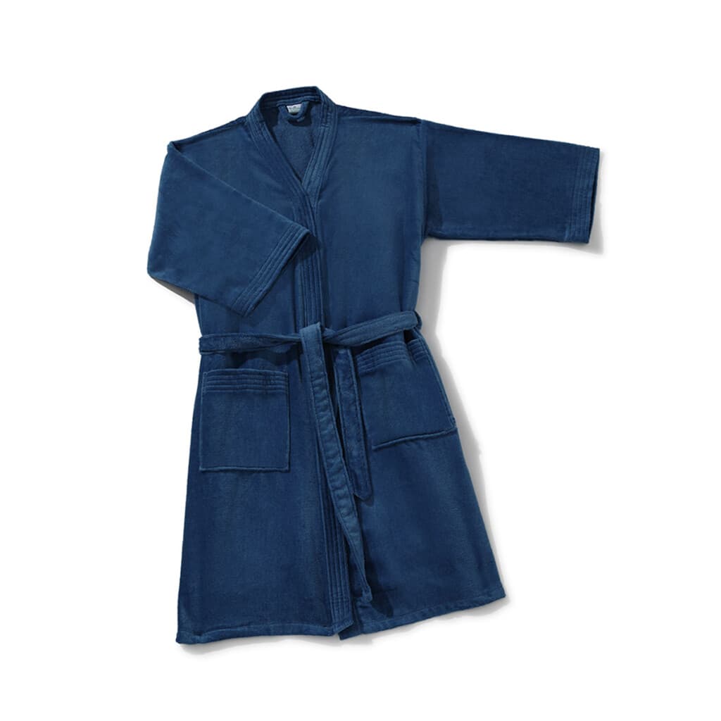 Bata Baño Dohler Velour 100% Algodón Talle P al XXG - AZUL OSCURO - 2