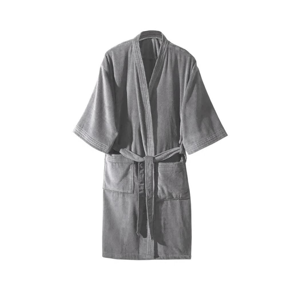 Bata Baño Dohler Velour 100% Algodón Talle P al XXG - GRIS CLARO - G - 2