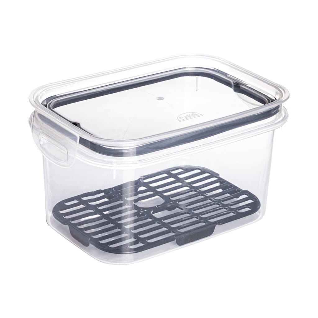 Recipiente con Dos Broches y Rejilla 1,2L - NEGRO - 1