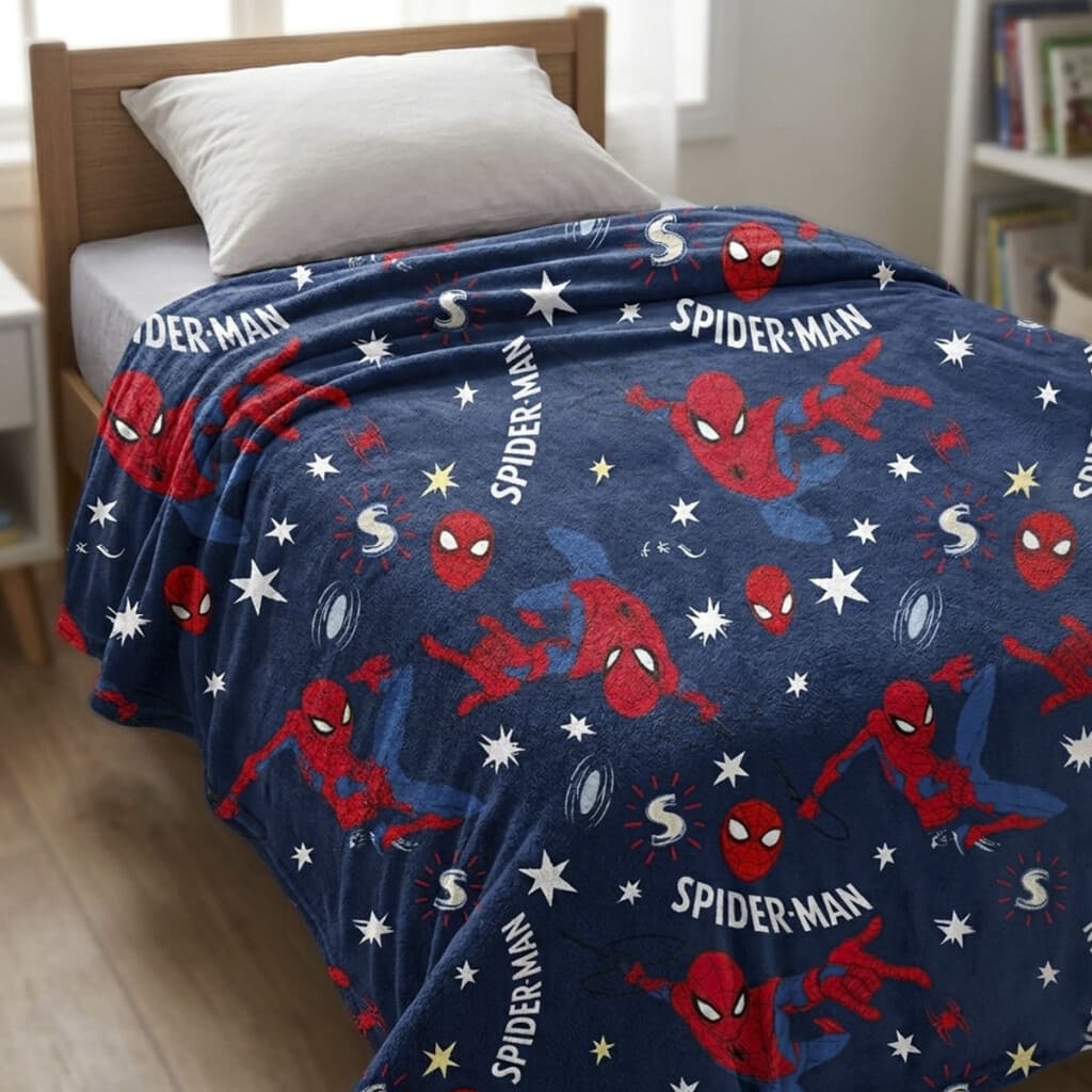 Frazada Coral Infantil 1 Plaza 150 x 200 cm - SPIDERMAN AZUL - 1
