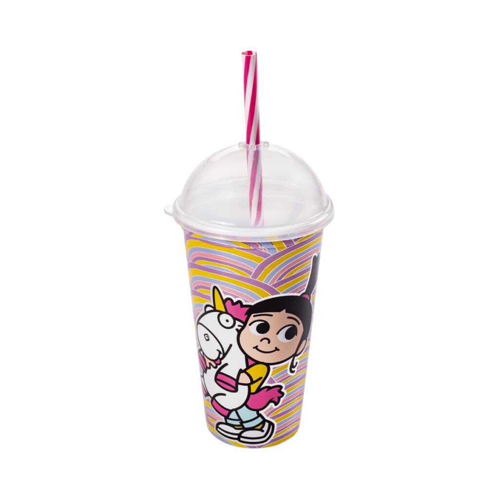 Vaso Plástico Milkshake con Pajita 500 ml Minions - CORAL - 1