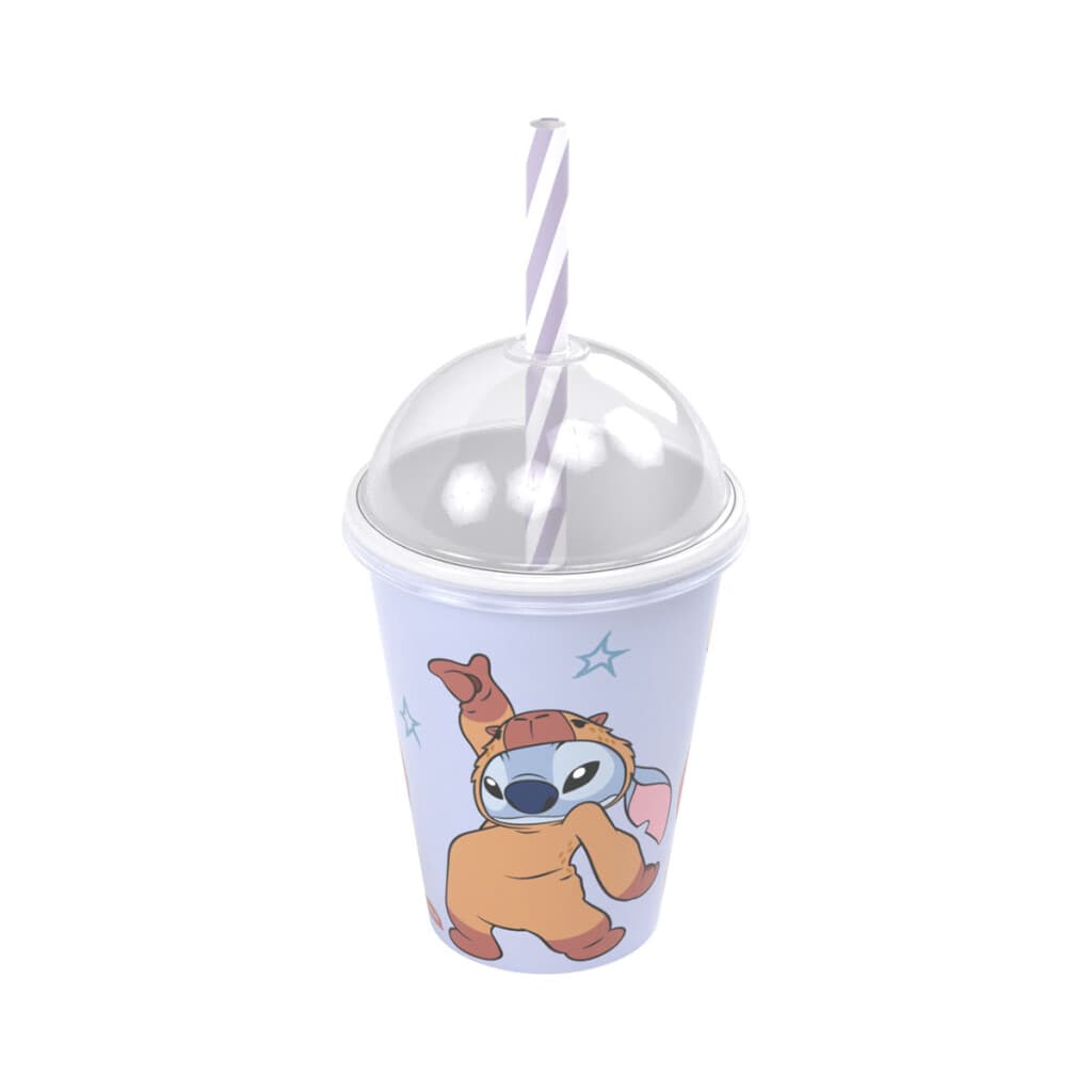 Vaso Plástico Milkshake con Pajita Stitch 280 ml - 1