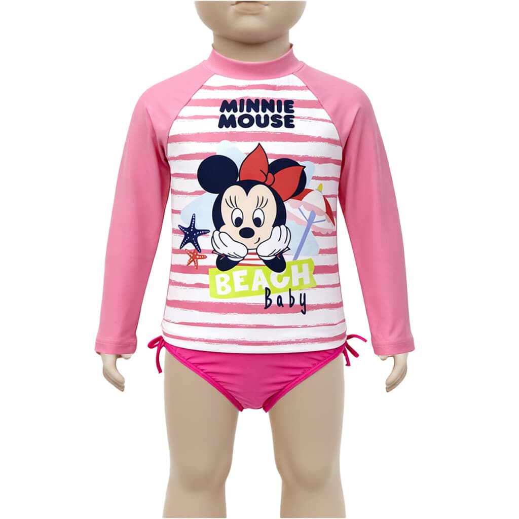 Remera UV Malla Bebé Talles 6/24 Meses - Minnie Rosa - 18/24 Meses - 2