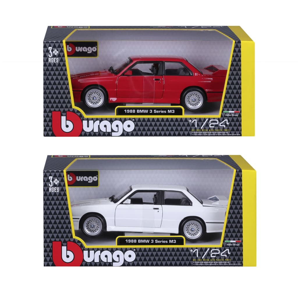 Auto de Colección Bburago Escala 1:24 - BMW 3 Series M3 1988 COLORES SURTIDOS - 1