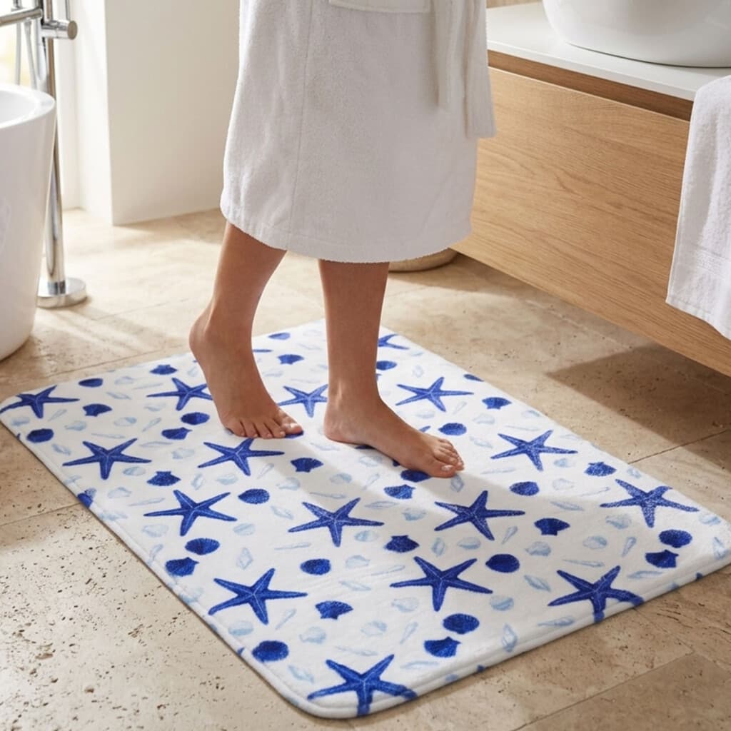 Alfombra Baño con Memoria Home Class 40x60 - 322 ESTRELLA AZUL - 1