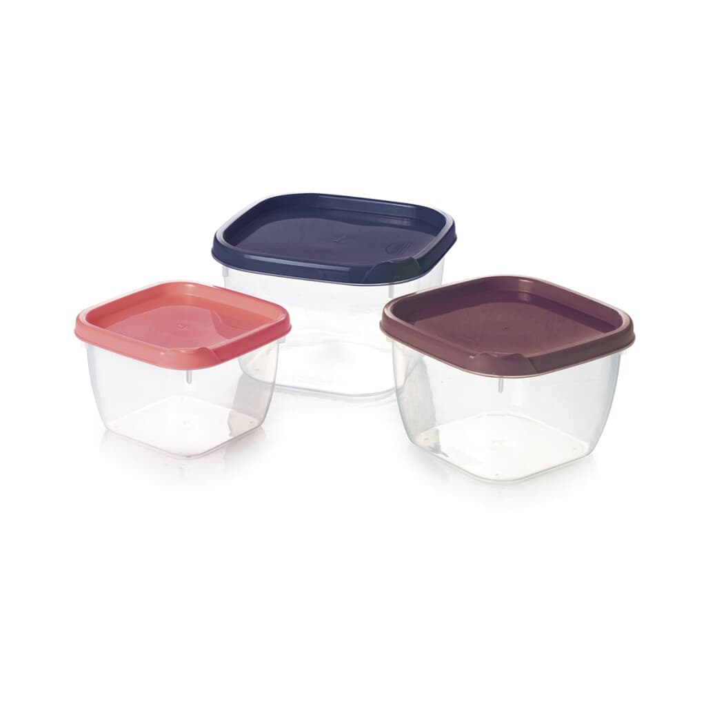 Pack 3 Recipientes Cuadrados para Cocina - MULTICOLOR/PASTEL - 1