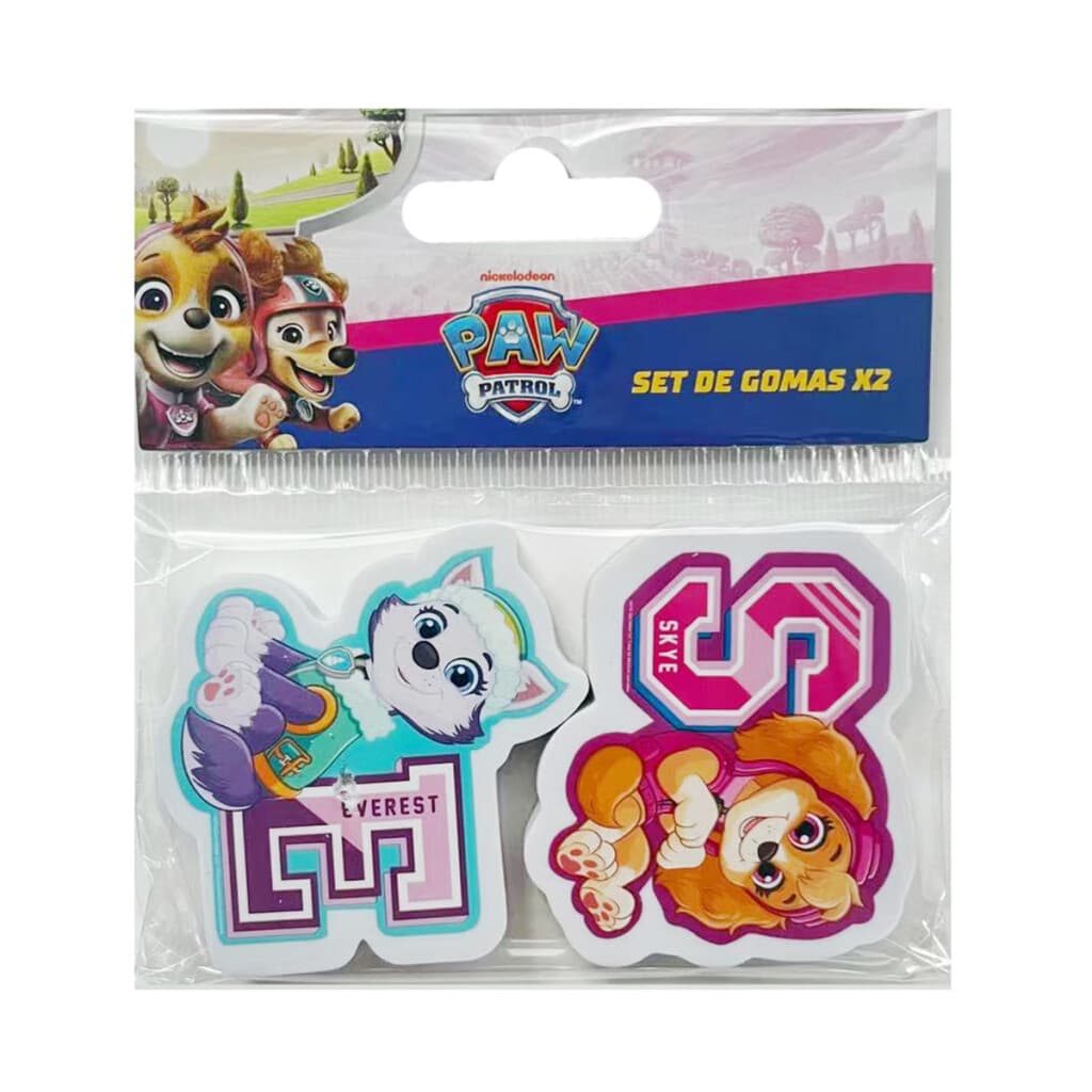 Pack x 2 Goma de Borrar Paw Patrol 4 cm - TURQUESA/FUCSIA - 1