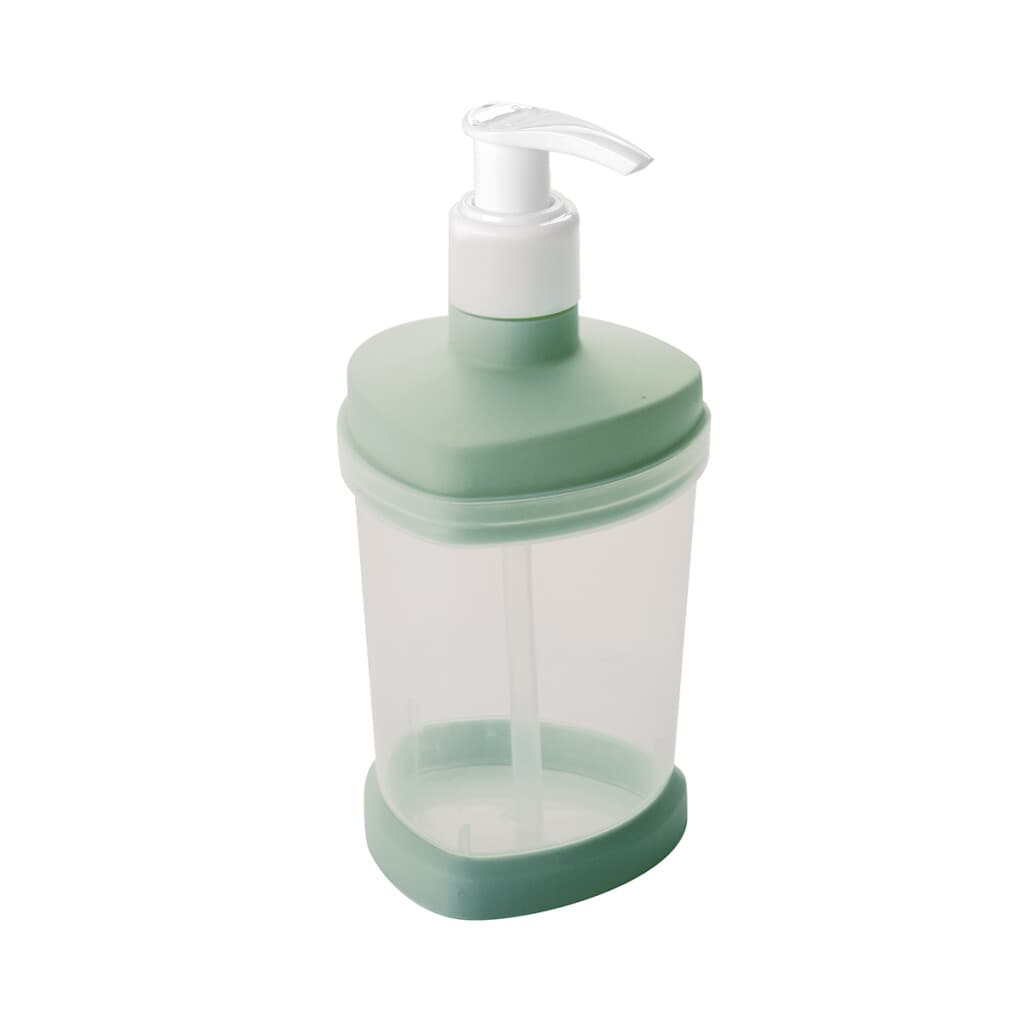 Dispensador Transparente de 250ml para Jabón Liquido - VERDE - 1