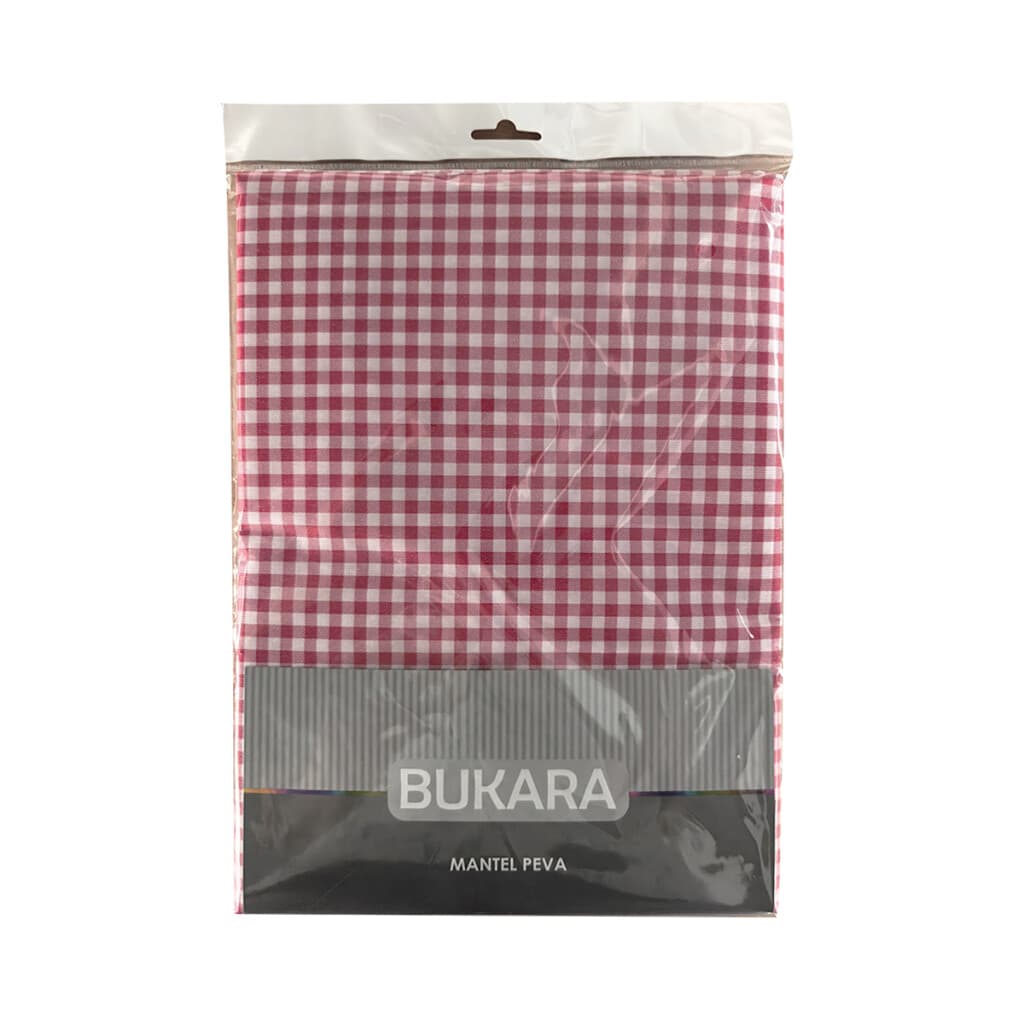 Mantel Bukara Peva Redondo 160 cm - 1084 CUADROS ROJO - 1