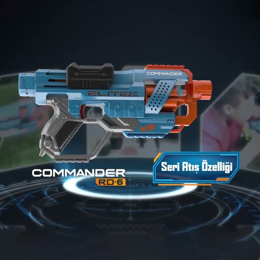 Pistola Nerf Elite 2.0 Commander RD-6 Lanzador de Dardos - 4