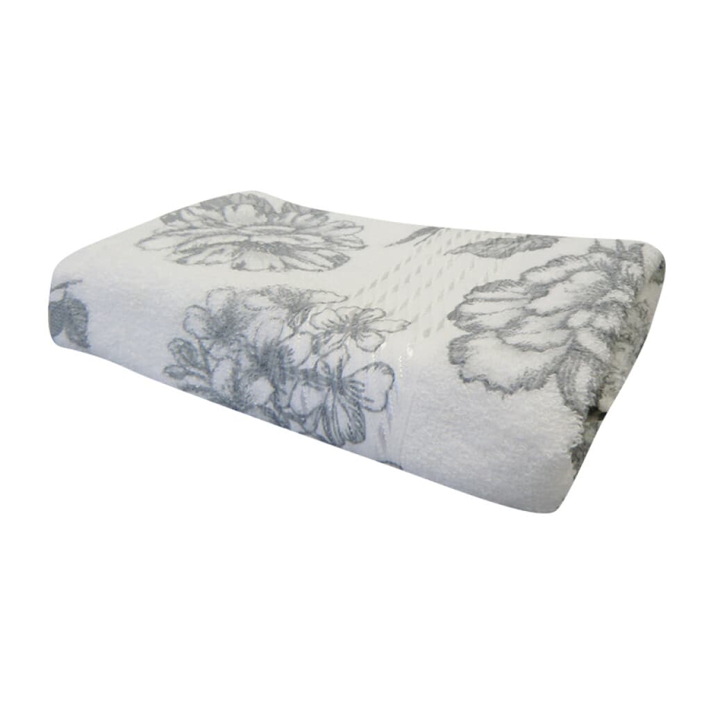 Toalla de Mano Estampada Prisma 100% Algodón 50 x 80 cm - FLOR GRIS - 1