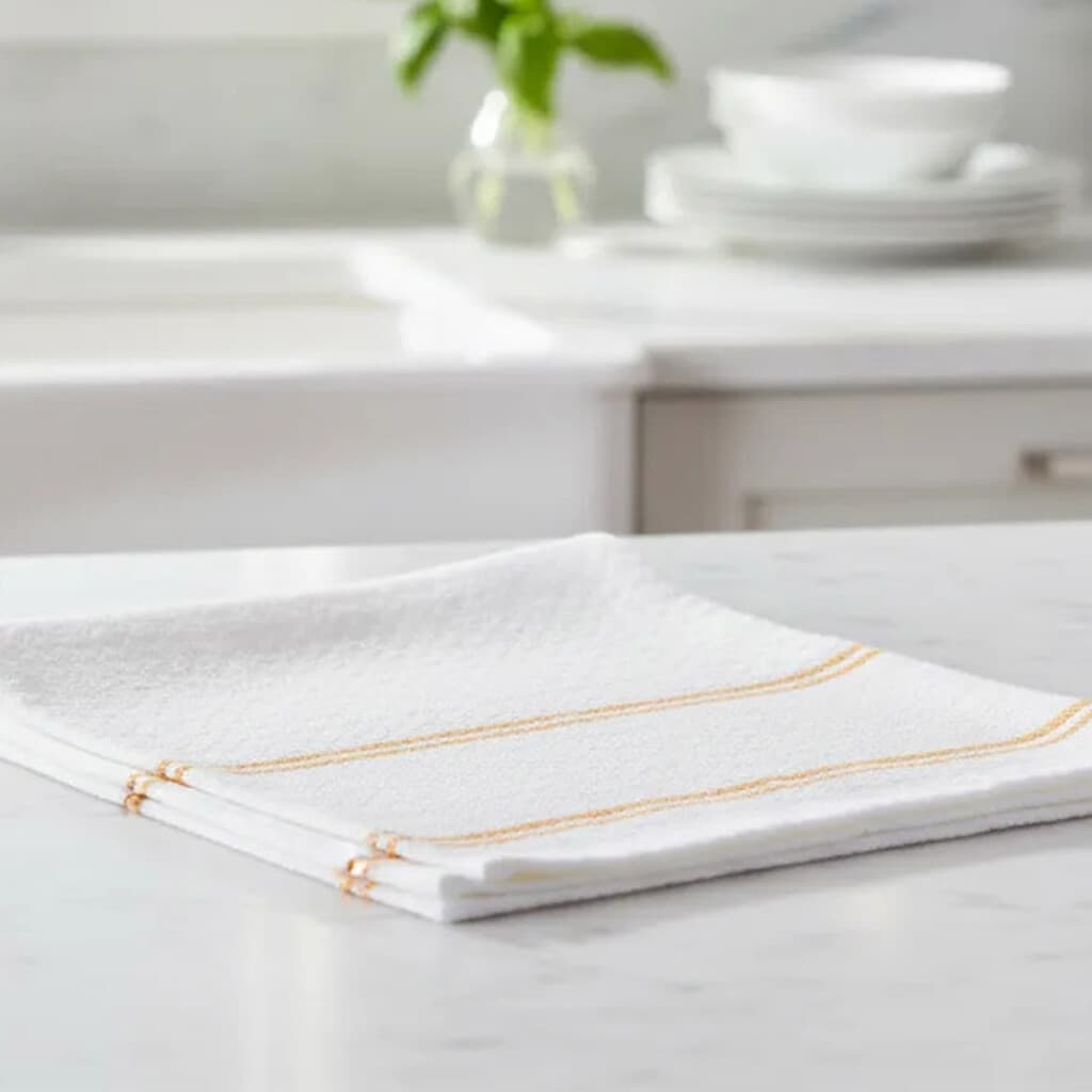 Repasador cocina Dohler hilo 40 x 60 cm - Blanco Naranja - 1