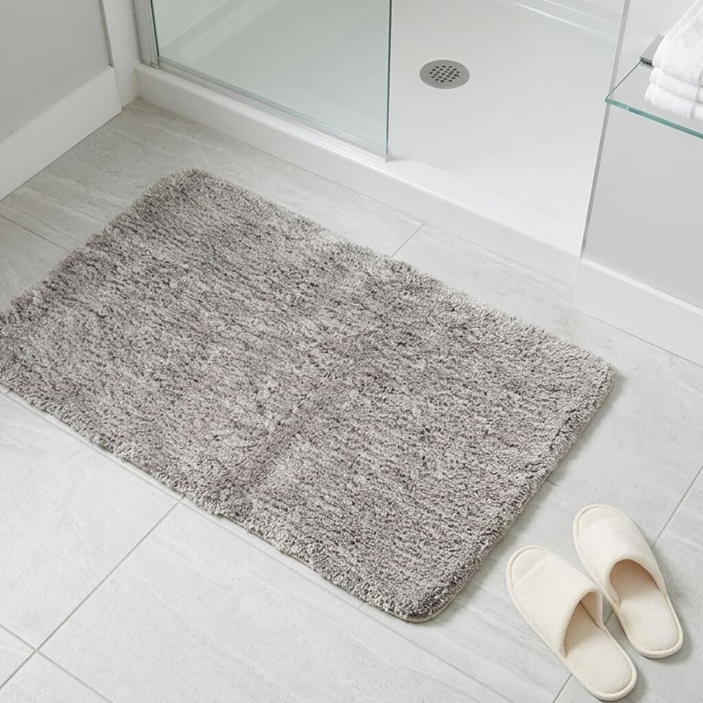 Alfombra Baño con Pelo Largo Home Class 45 x 75 cm - GRIS - 1