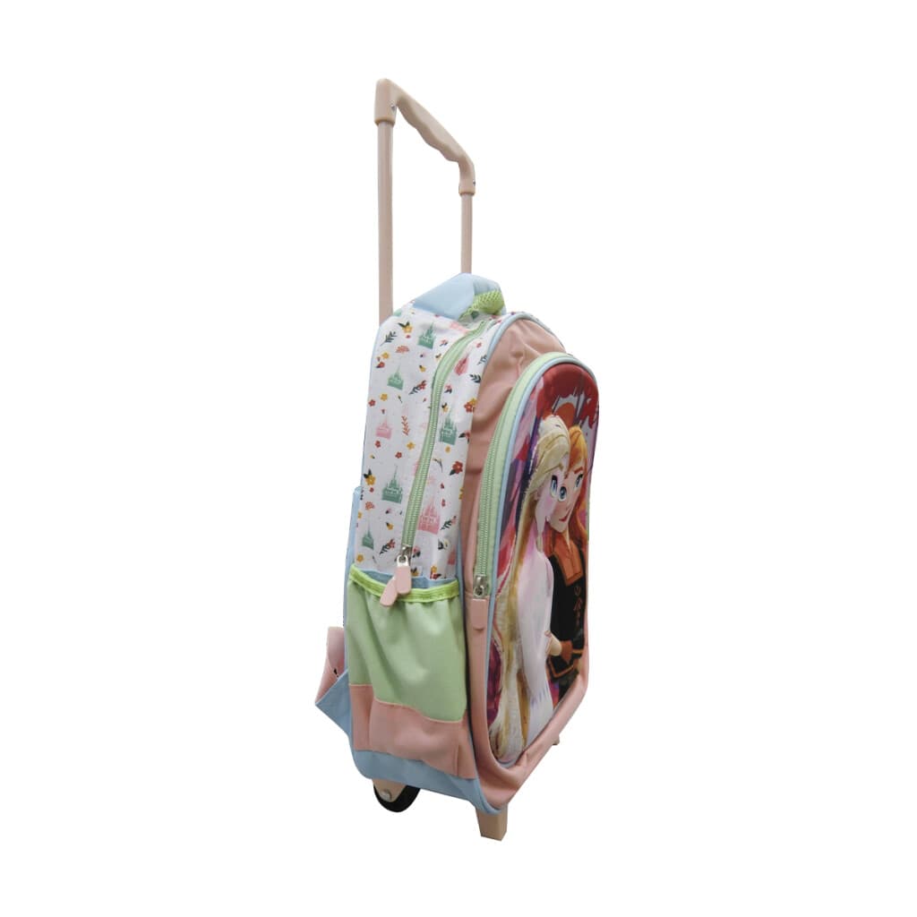 Mochila Infantil 3D Frozen con Carro Tafeta Grande 40 x 30 cm - CORAL - 3