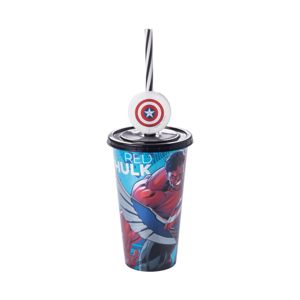 Vaso Plástico Milk Shake con Pin y Pajita 500 ml - Avengers - 1