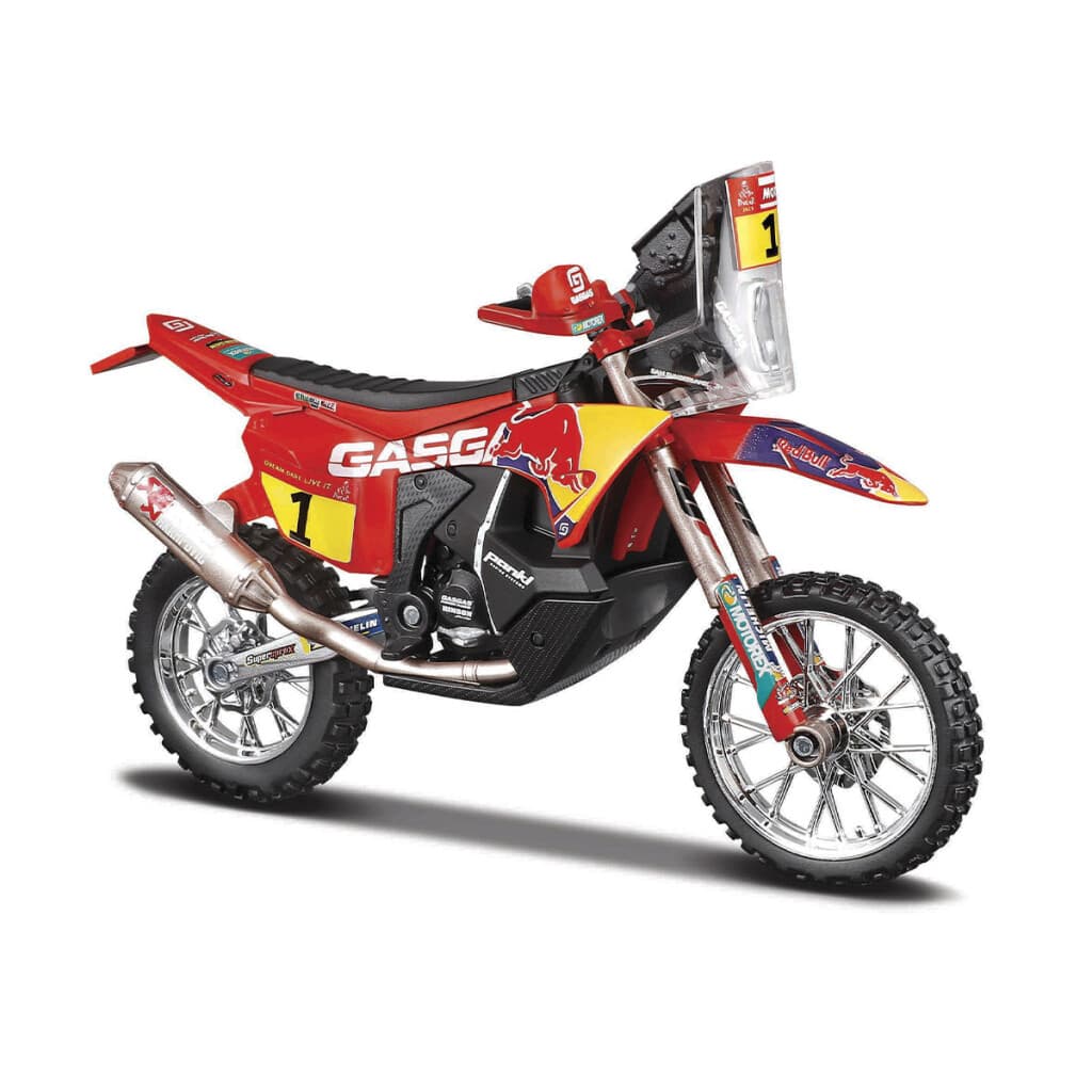 Motocicleta Bburago Gasgas RX450F (Dakar 2023) Escala 1:18 - 2