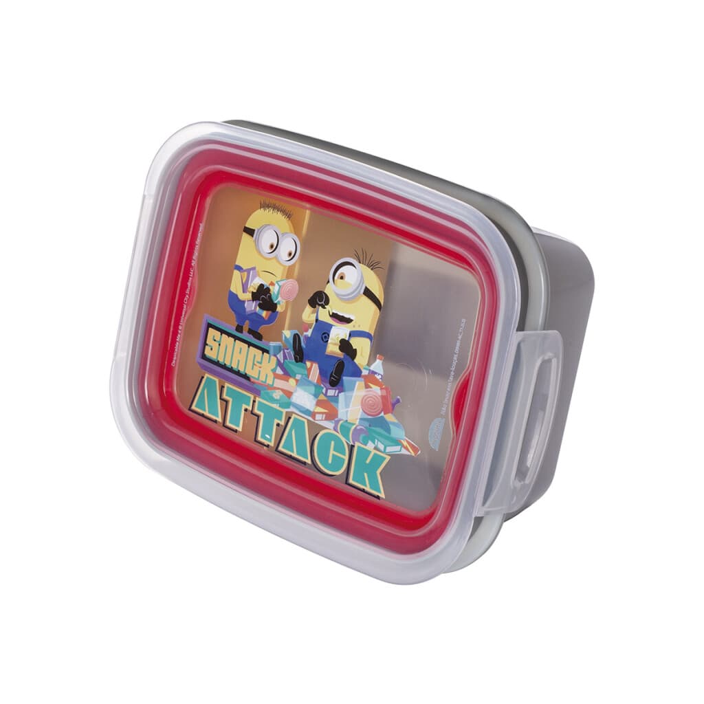 Pote Plástico Minions Con Traba y División 630 ml - GRIS - 1