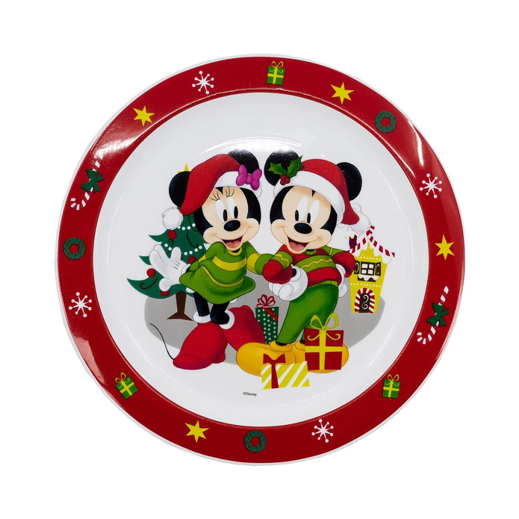Plato Microondas Mickey y Minnie Navidad 22 cm - 1