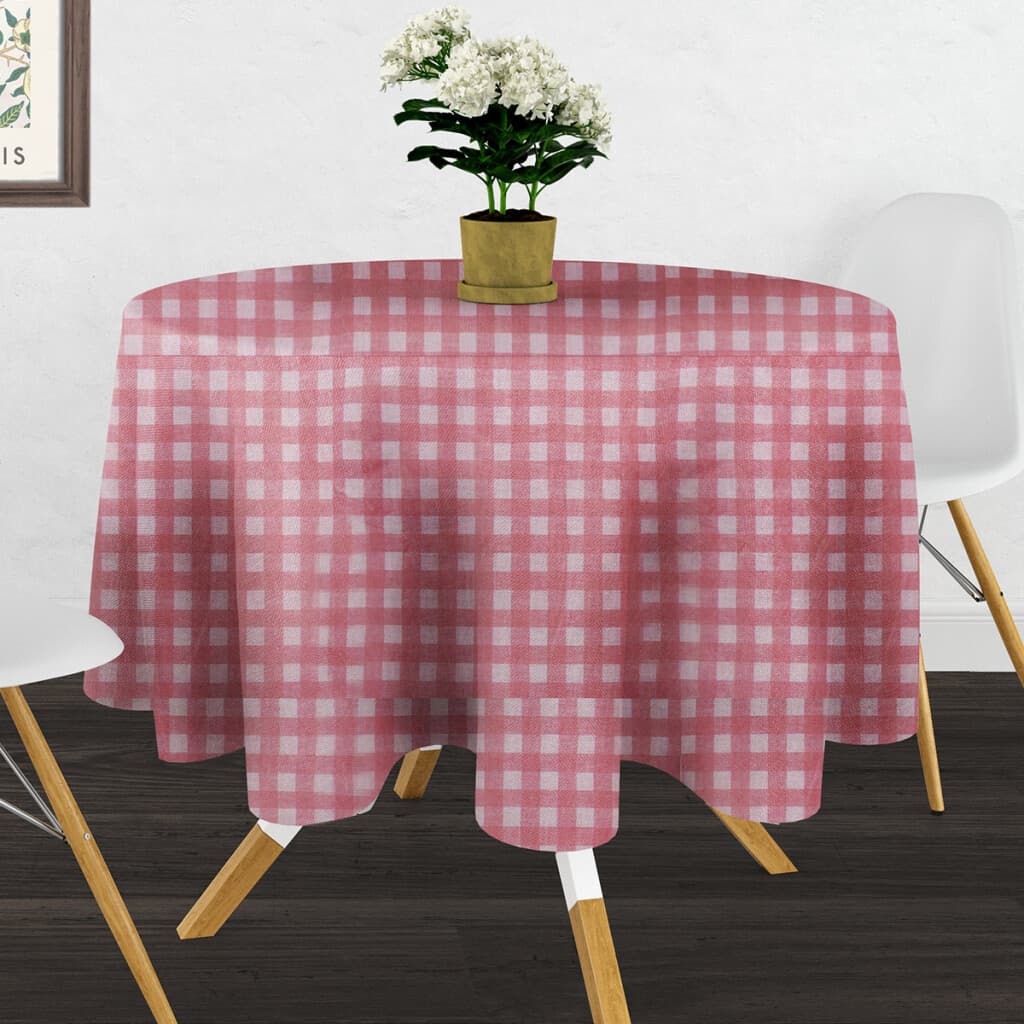 Mantel Bukara Peva Redondo 160 cm - 1084 CUADROS ROJO - 2