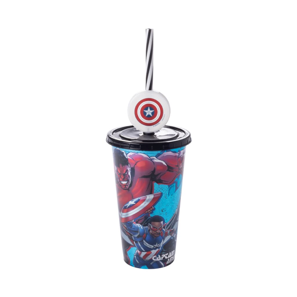 Vaso Plástico Milk Shake con Pin y Pajita 500 ml - Avengers - 2