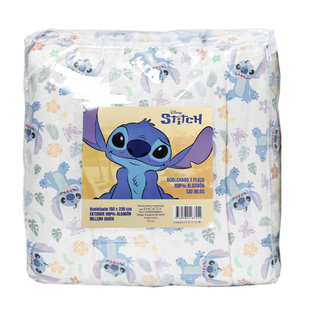 Acolchado Infantil 130 Hilos 1 Plaza 100% Algodón - Stitch - 2