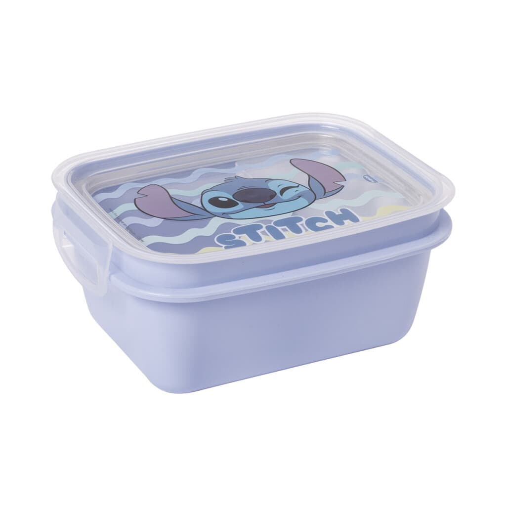 Pote Plástico Con Traba y División 630 ml - Stitch - 1
