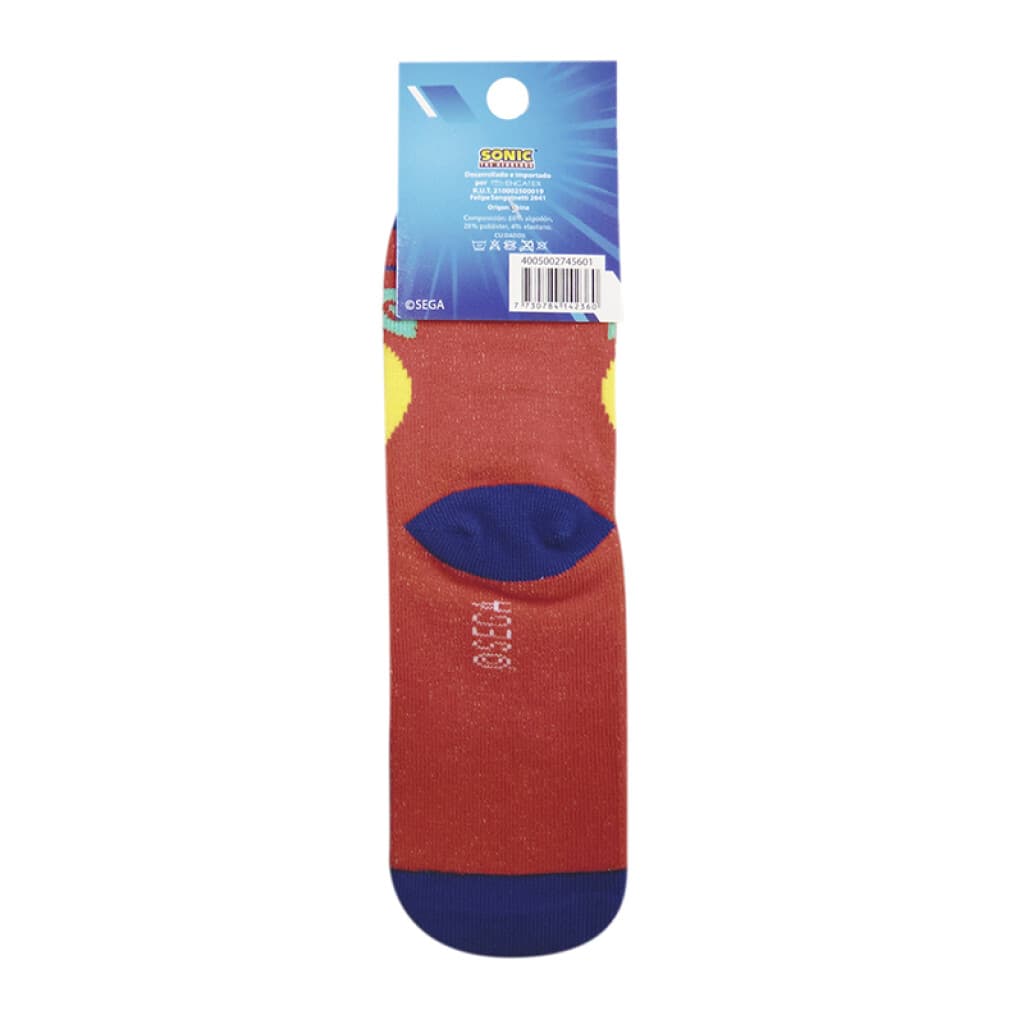 Medias Infantiles Sonic Roja Oficial Talle 19/30 - 27/30 - 2