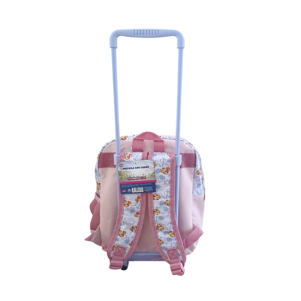 Mochila infantil Paw Patrol con Carro Tafeta Chica 35 x 26 cm - CORAL - 4