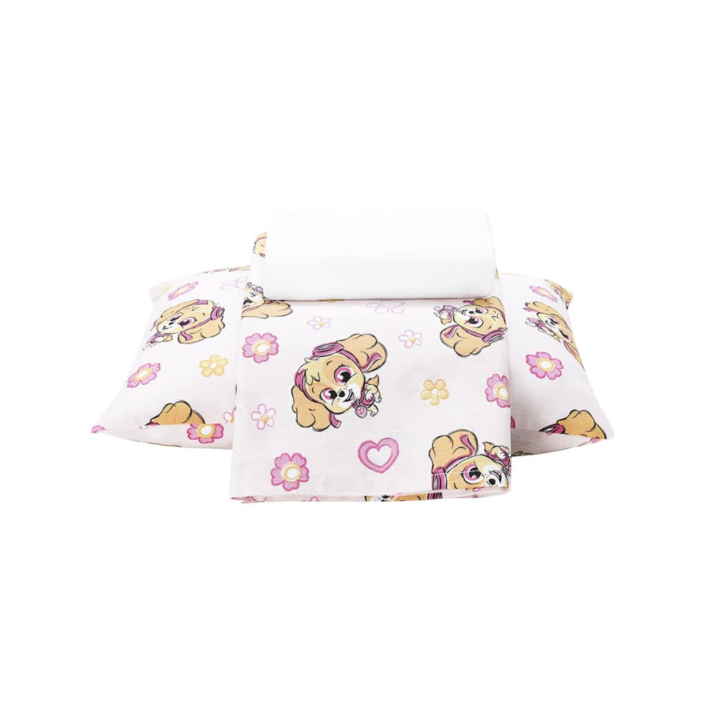 Juego Sábanas para Cuna Dohler 100% Algodón Paw Patrol - ROSA - 2