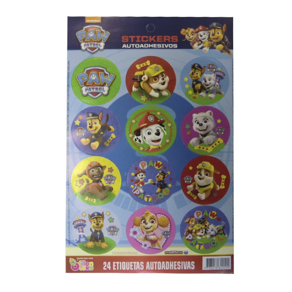 Cotillón Adhesivos x 24 Paw Patrol - 1