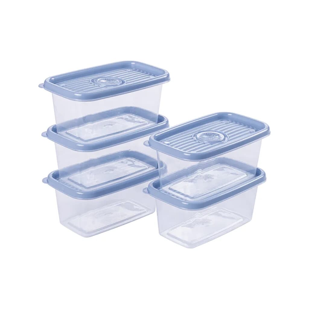 Pack x 5 Recipientes Rectangulares POP 380 ml - AZUL - 1