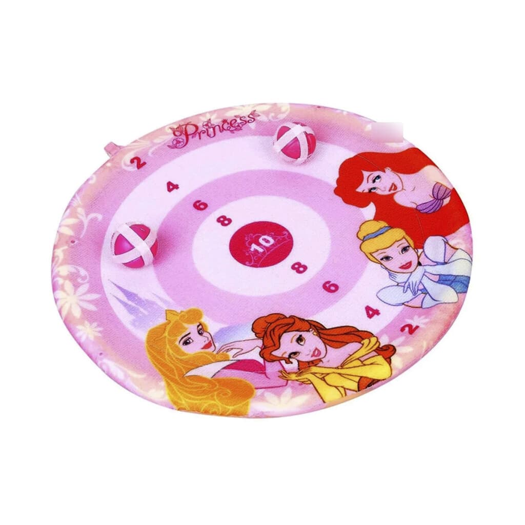 Juego Tiro Blanco Princesas Disney Tablero Tela con 2 Pelotas Adhesiva - 2