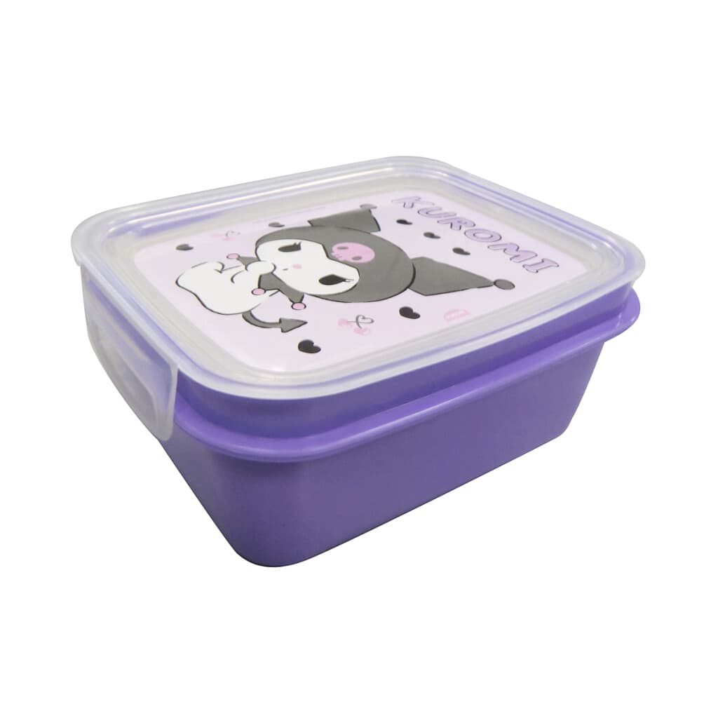 Pote Plástico Kuromi Con Traba y División 850 ml - 1