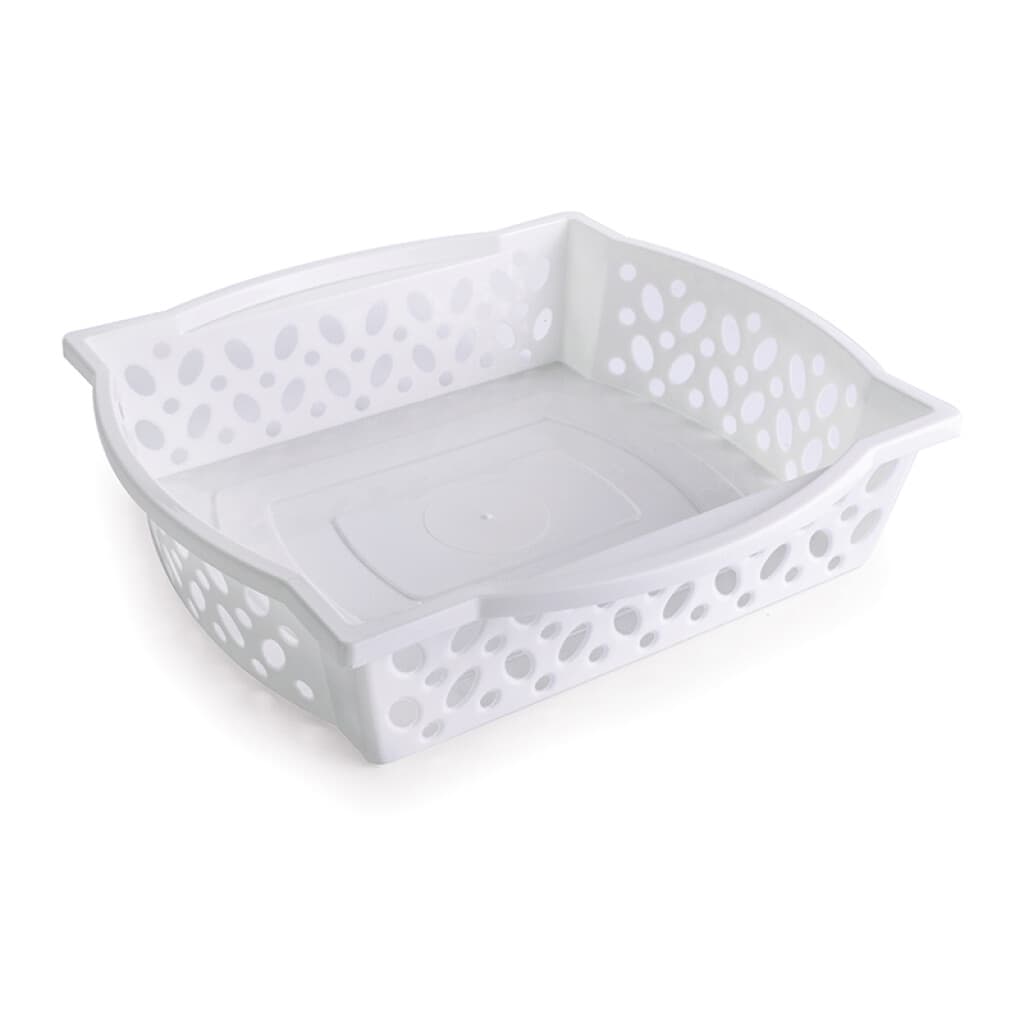 Cesta Plástica Apilable Blanco 25,4 x 24,2 cm - 1