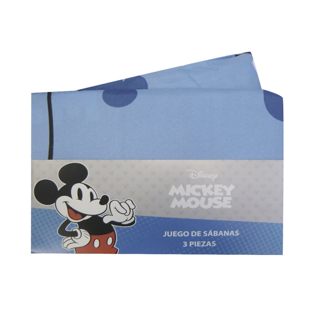 Juego Sábanas Infantiles 1 Plaza 100% Microfibra - Mickey Celeste - 2