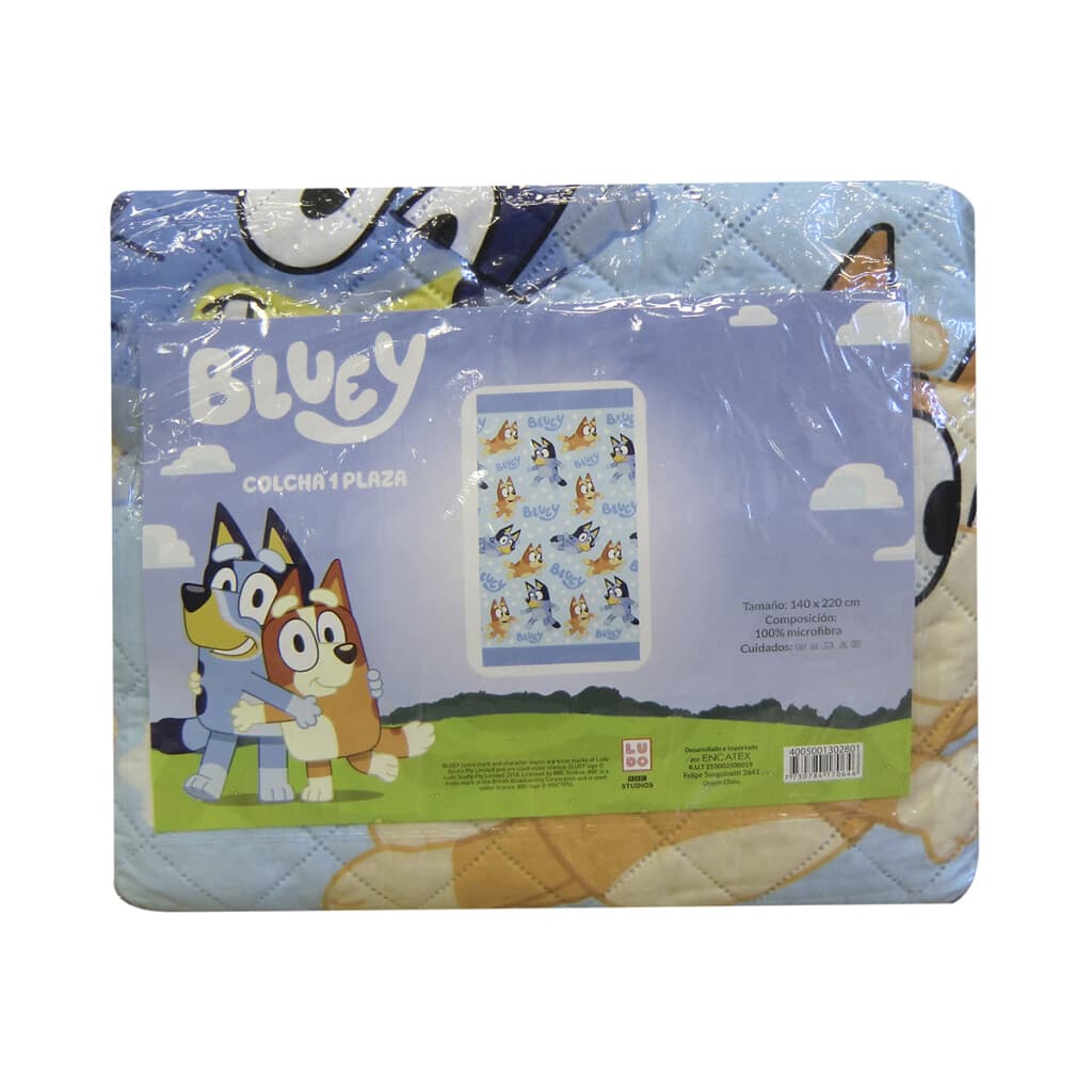 Colcha Infantil Bluey 1 Plaza 100% Microfibra - CELESTE CLARO - 2