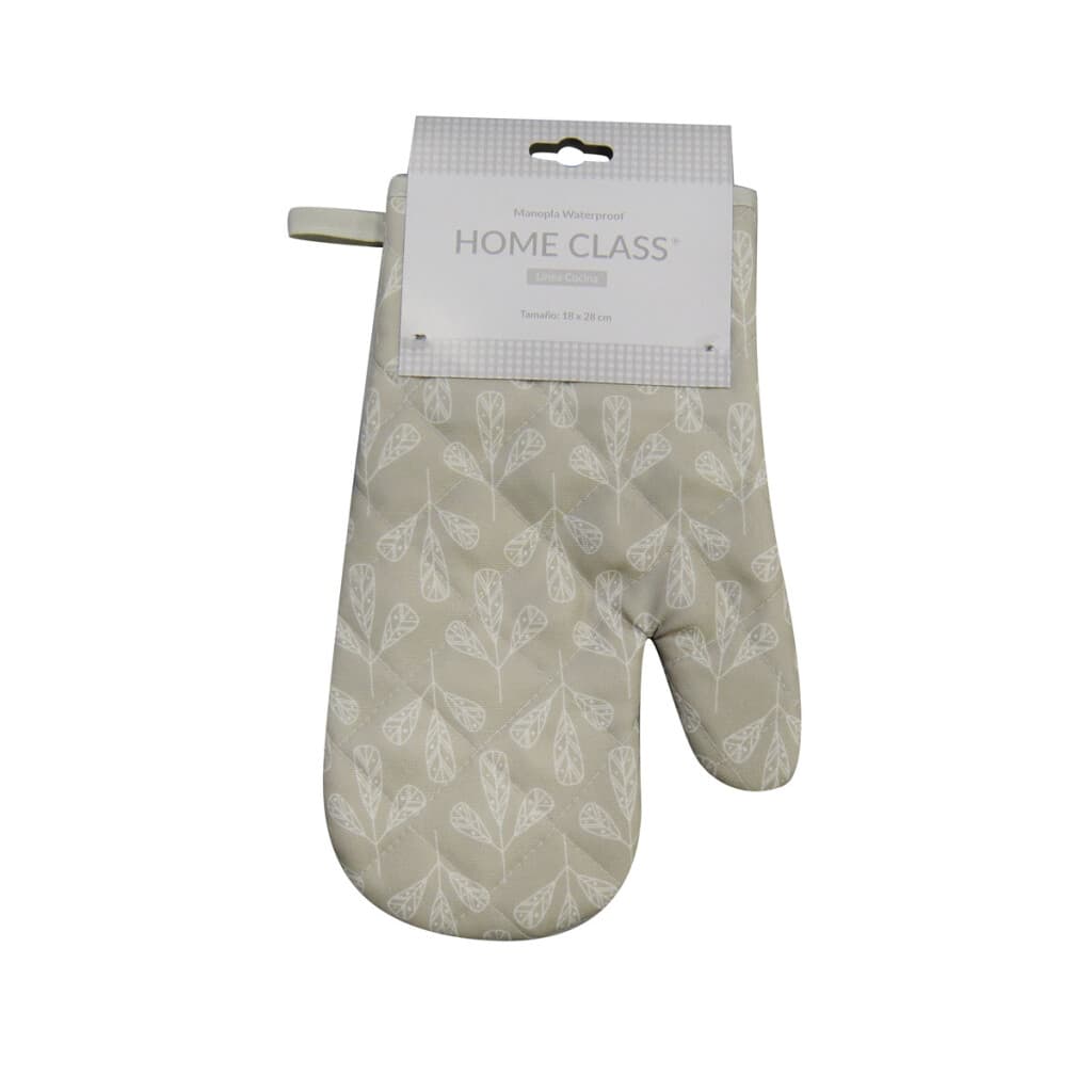 Manopla Impermeable Home Class 18 x 28 cm - HOJAS BEIGE - 2