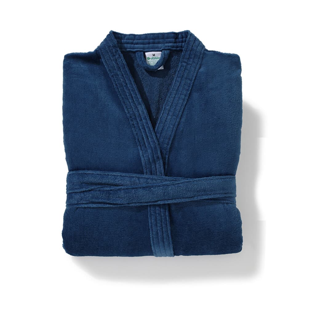 Bata Baño Dohler Velour 100% Algodón Talle P al XXG - AZUL OSCURO - 4